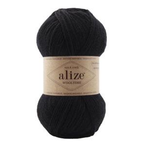 Пряжа для вязания ALIZE WOOL TIME (№60) Чёрный