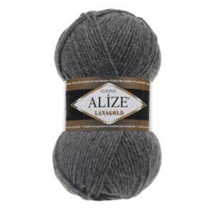 Пряжа для вязания ALIZE LANAGOLD (№182) Средне-серый меланж