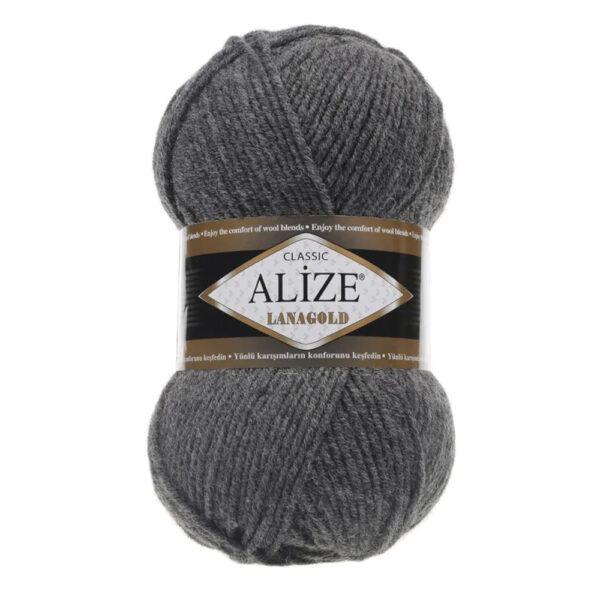 Пряжа для вязания ALIZE LANAGOLD (№182) Средне-серый меланж