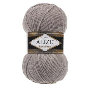 Пряжа для вязания ALIZE LANAGOLD (№207) Светло-коричневый меланж