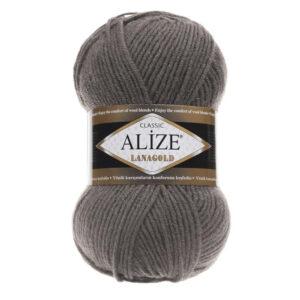 Пряжа для вязания ALIZE LANAGOLD (№348) Тёмно-серый