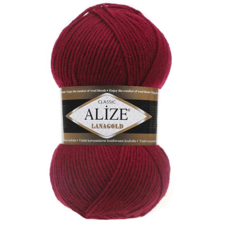 Пряжа для вязания ALIZE «LANAGOLD» (№390) Вишня