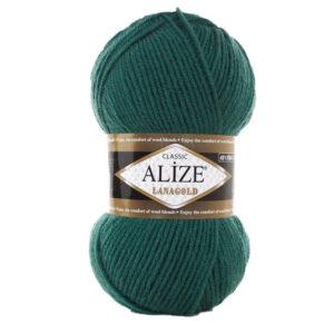 Пряжа для вязания ALIZE LANAGOLD (№507) Античный зелёный