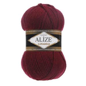Пряжа для вязания ALIZE LANAGOLD (№57) Бордовый