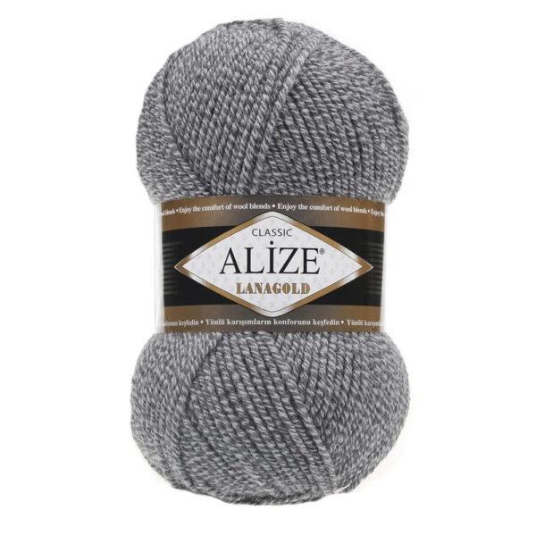 Пряжа для вязания ALIZE LANAGOLD (№651) Дуэт серый