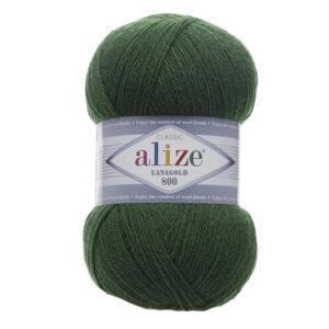 Пряжа для вязания ALIZE LANAGOLD 800 (№118) Зелёная трава