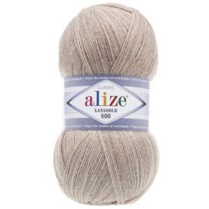 Пряжа для вязания ALIZE LANAGOLD 800 (№152) Беж меланж