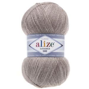 Пряжа для вязания ALIZE LANAGOLD 800 (№207) Беж меланж