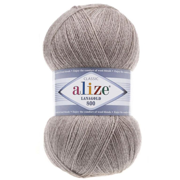 Пряжа для вязания ALIZE LANAGOLD 800 (№207) Беж меланж
