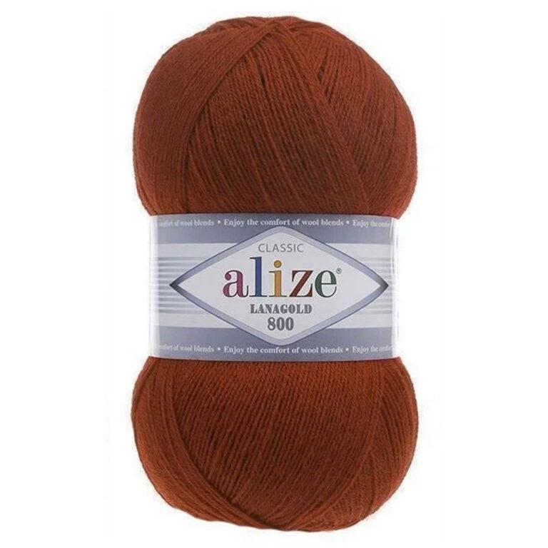 Пряжа для вязания ALIZE LANAGOLD 800 (№36) Терракот
