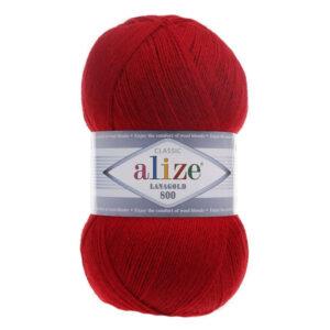 Пряжа для вязания ALIZE LANAGOLD 800 (№56) Красный