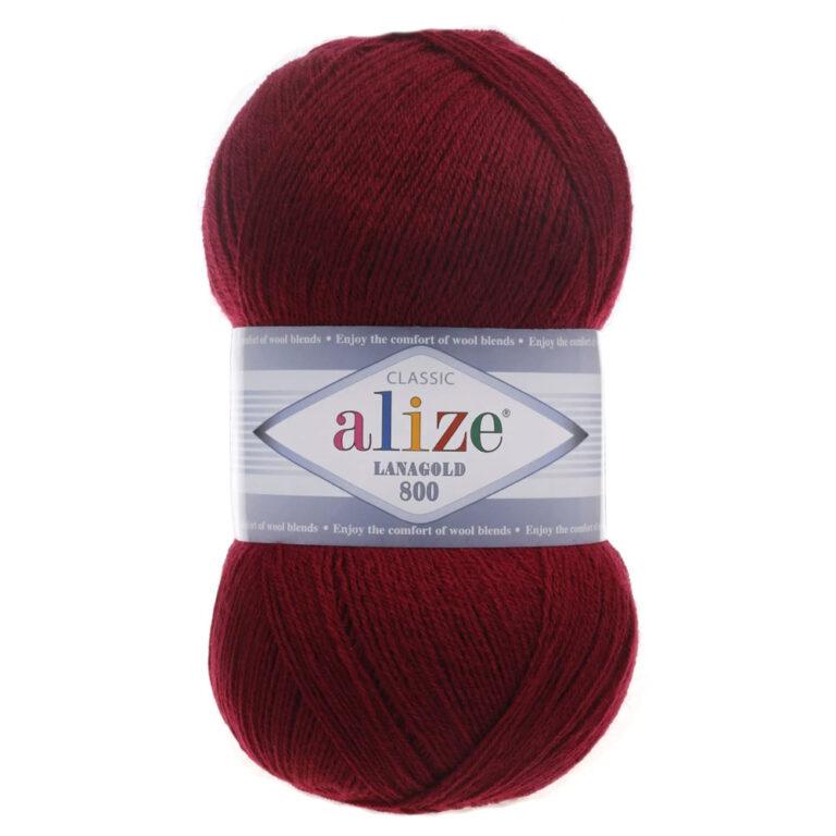 Alize LANAGOLD 800 57 бордовый
