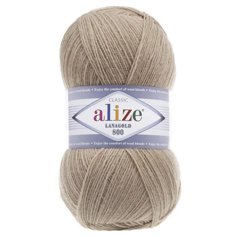 Пряжа для вязания ALIZE LANAGOLD 800 (№585) Камень