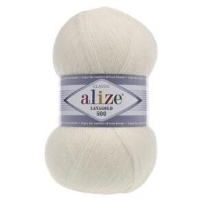 Пряжа для вязания ALIZE LANAGOLD 800 (№62) Молочный