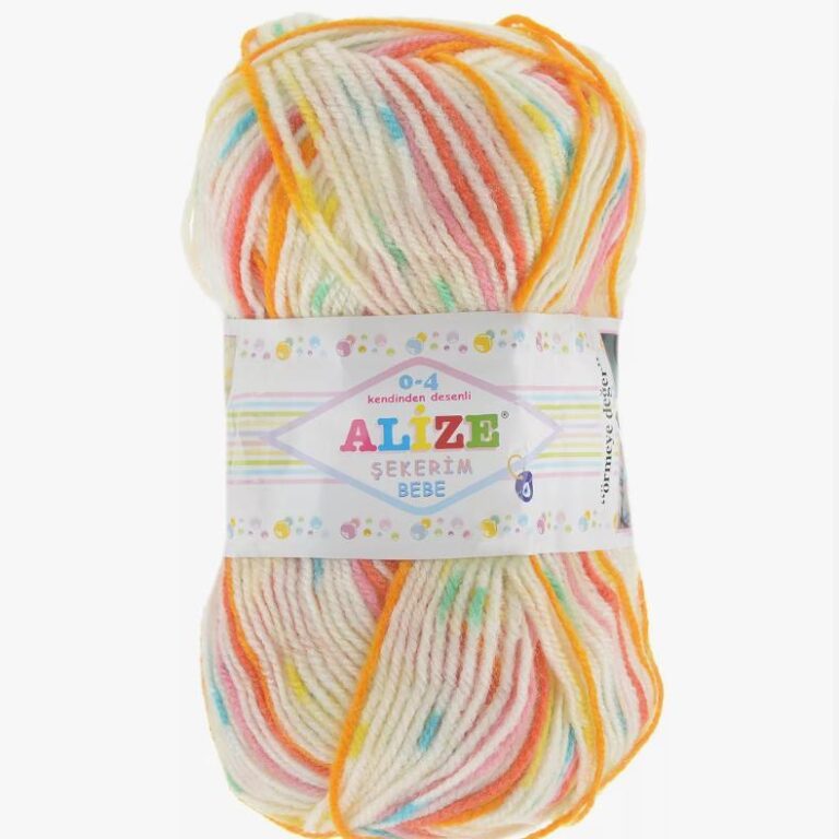 Пряжа для вязания ALIZE «SEKERIM BEBE» (№110) Бело-желтый