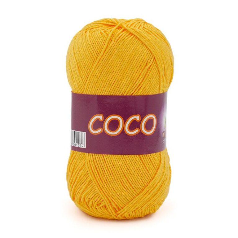 Пряжа для вязания VITA COTTON «COCO» (№3863) Желтый