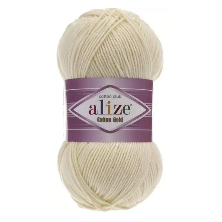 Пряжа для вязания ALIZE «COTTON GOLD» (№01) Кремовый