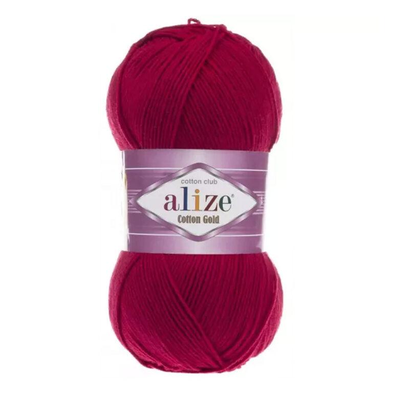 Пряжа для вязания ALIZE «COTTON GOLD» (№390) Вишня