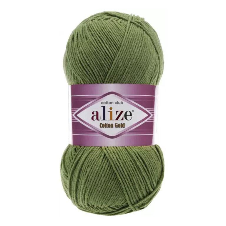 Пряжа для вязания ALIZE «COTTON GOLD» (№485) Зеленый