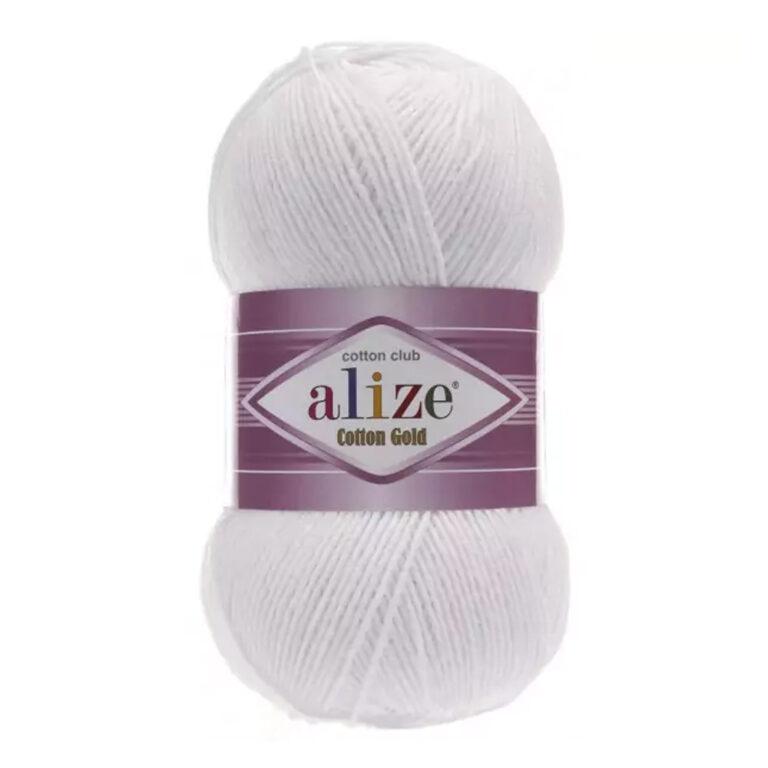 Пряжа для вязания ALIZE «COTTON GOLD» (№55) Белый