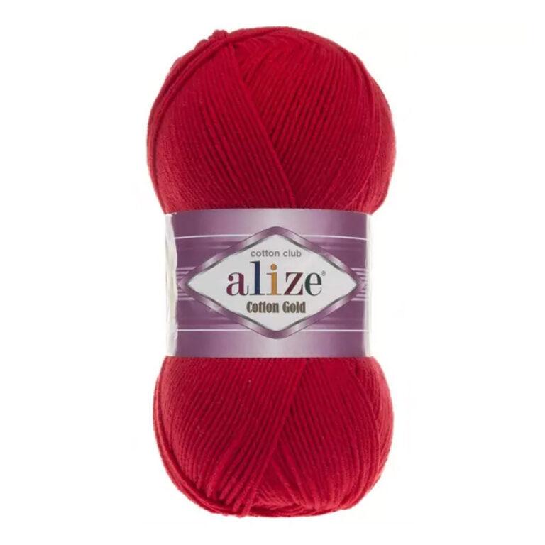 Пряжа для вязания ALIZE «COTTON GOLD» (№56) Красный