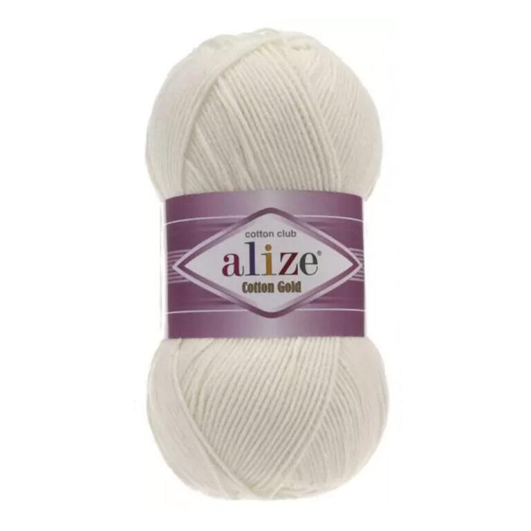 Пряжа для вязания ALIZE «COTTON GOLD» (№62) Молочный