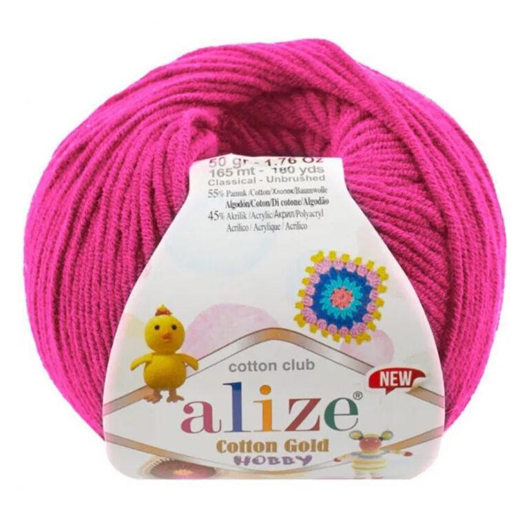 Пряжа для вязания ALIZE «COTTON GOLD HOBBY NEW» (№149) Фуксия