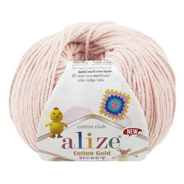 Пряжа для вязания ALIZE «COTTON GOLD HOBBY NEW» (№382) Телесный