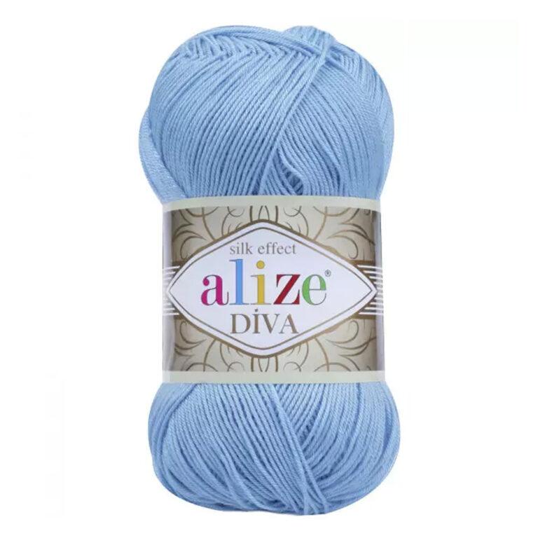 Пряжа для вязания ALIZE «DIVA» (№346) Голубая бирюза