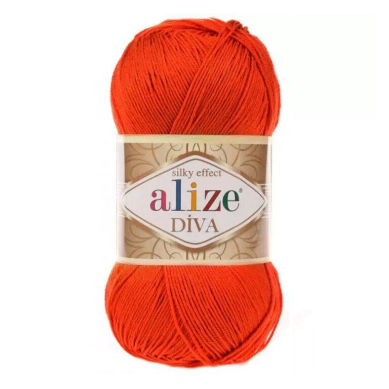 Пряжа для вязания ALIZE «DIVA» (№37) Оранжевый