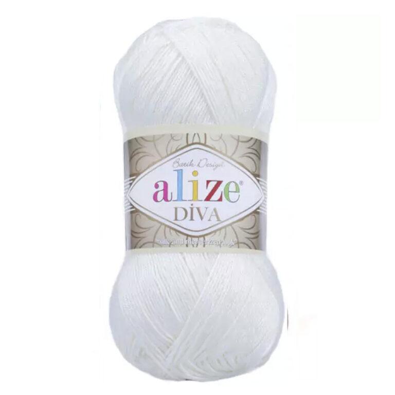 Пряжа для вязания ALIZE «DIVA» (№450) Светло-молочный