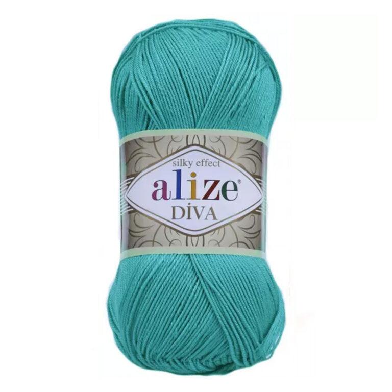 Пряжа для вязания ALIZE «DIVA» (№610) Зеленая бирюза