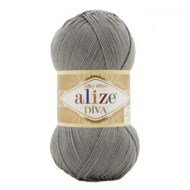 Пряжа для вязания ALIZE «DIVA» (№87) Серый