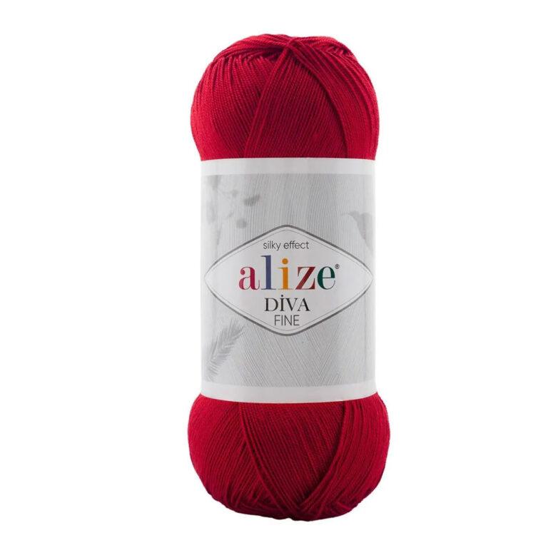 Пряжа для вязания ALIZE «DIVA FINE» (№106) Красный