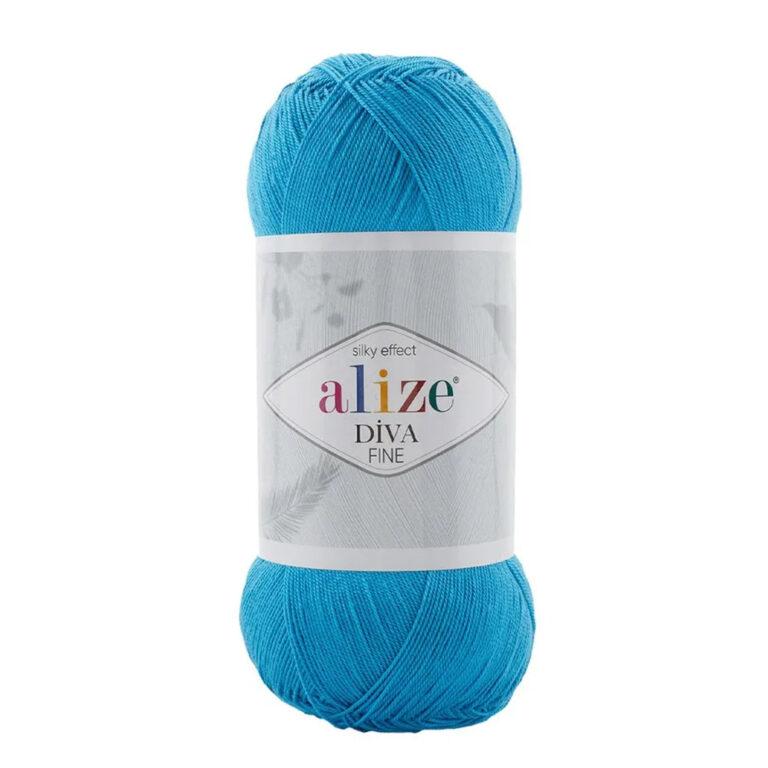 Пряжа для вязания ALIZE «DIVA FINE» (№245) Ярко-голубой