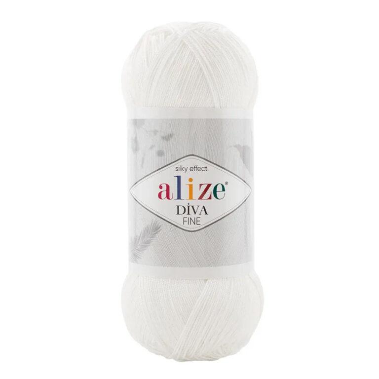 Пряжа для вязания ALIZE «DIVA FINE» (№55) Белый