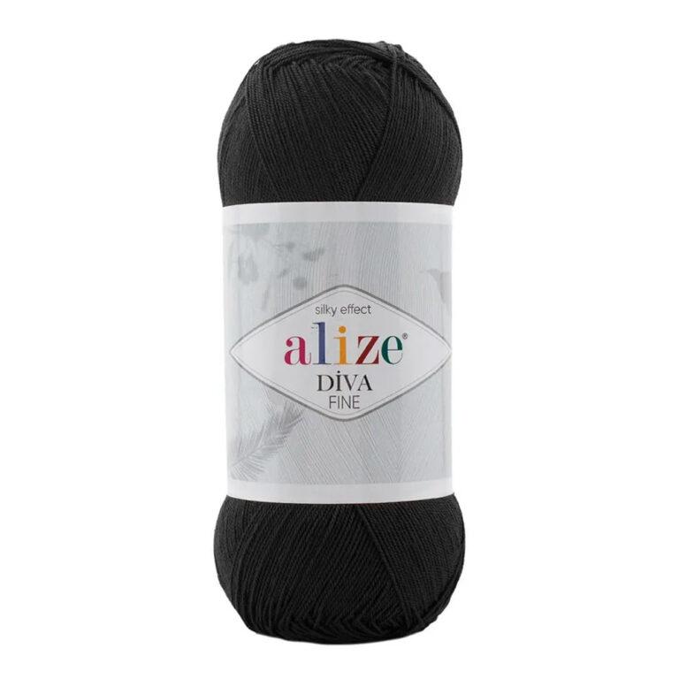Пряжа для вязания ALIZE «DIVA FINE» (№60) Черный