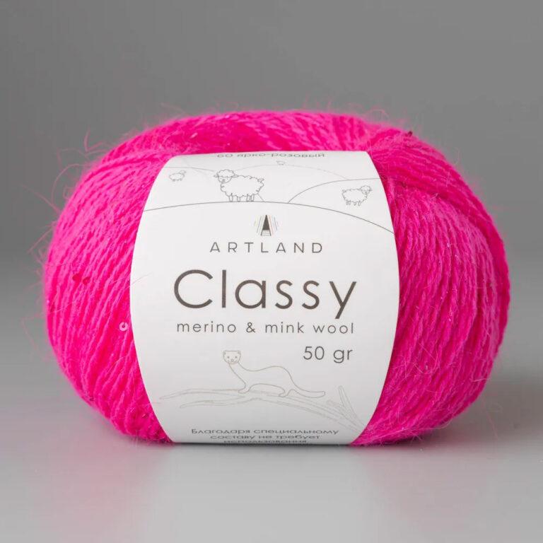 Пряжа для вязания ARTLAND CLASSY (№60) Ярко-розовый