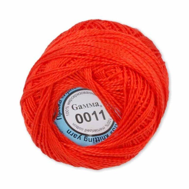 Пряжа для вязания GAMMA «ИРИС» (№0011) Оранжево-красный