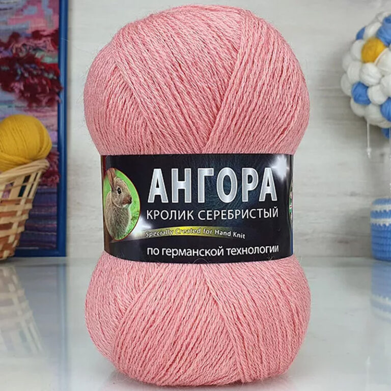 Пряжа для вязания COLOR CITY «АНГОРА КРОЛИК СЕРЕБРИСТЫЙ» (№2803) Коралл