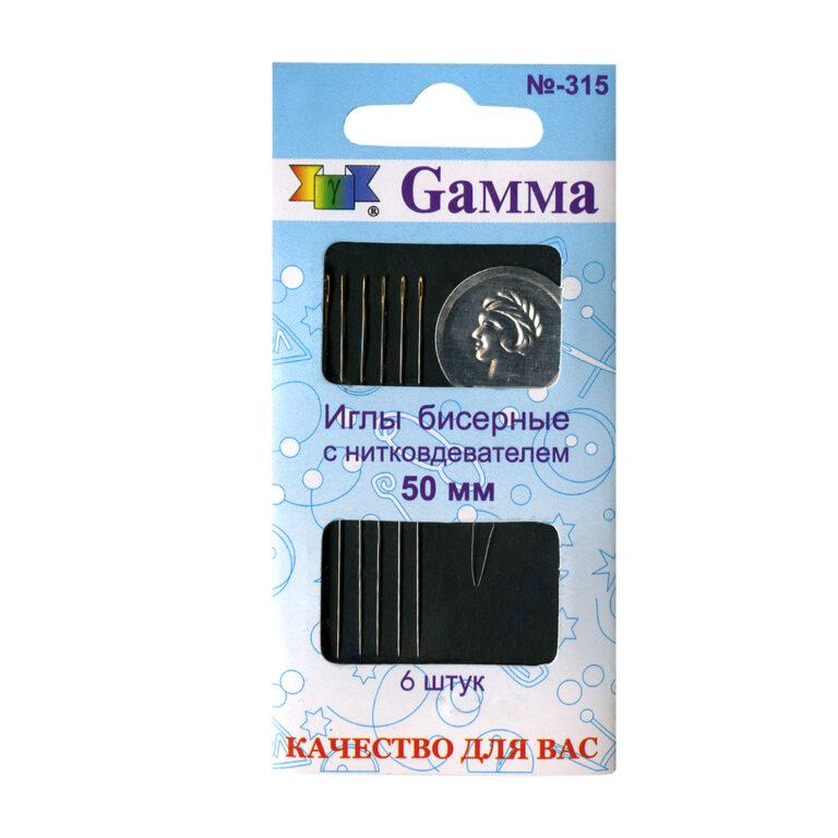 ИГЛЫ БИСЕРНЫЕ (размер №10 (d=0,4 мм); длина 5 cм; 6 шт) GAMMA