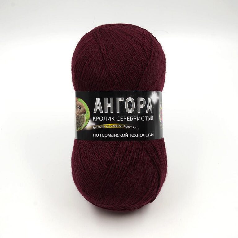 Пряжа для вязания COLOR CITY «АНГОРА КРОЛИК СЕРЕБРИСТЫЙ» (№2227) Бордовый