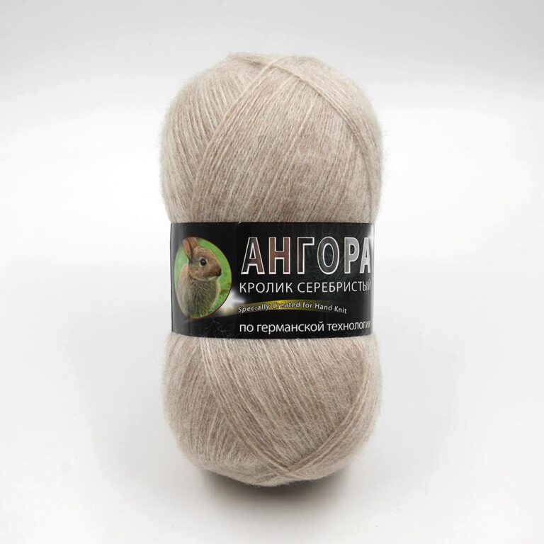Пряжа для вязания COLOR CITY «АНГОРА КРОЛИК СЕРЕБРИСТЫЙ» (№2503) Морская ракушка