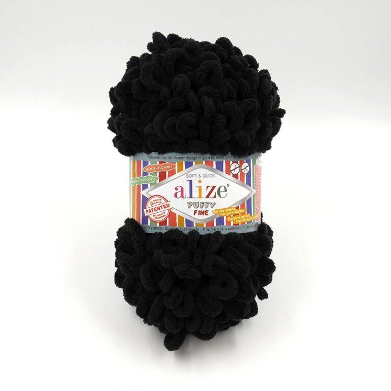 Пряжа для вязания ALIZE «PUFFY FINE» (№60) Черный