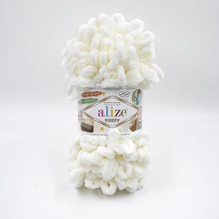 Пряжа для вязания ALIZE «PUFFY» (№62) Светло-молочный