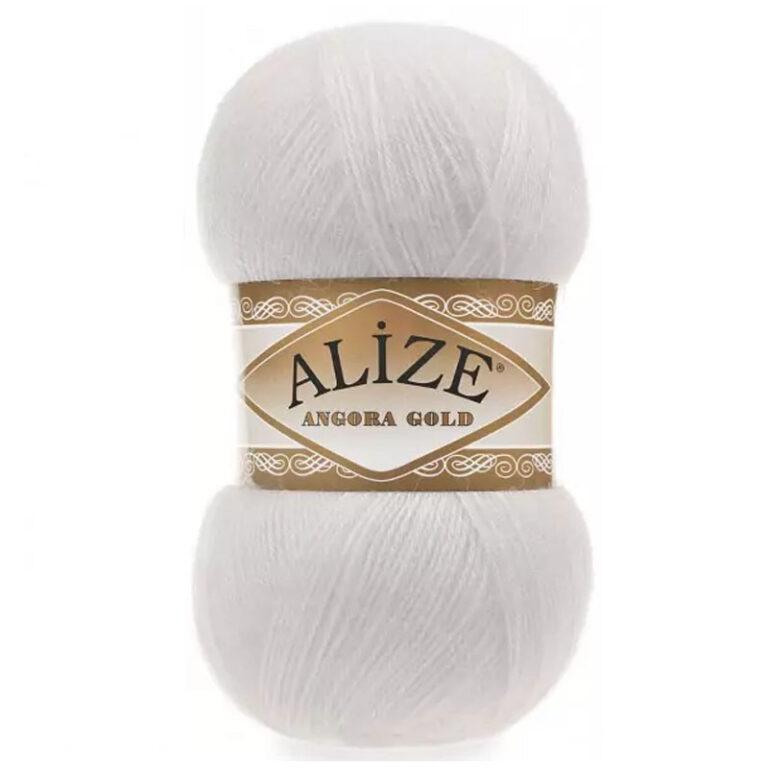 Пряжа для вязания ALIZE «ANGORA GOLD» (№55) Белый
