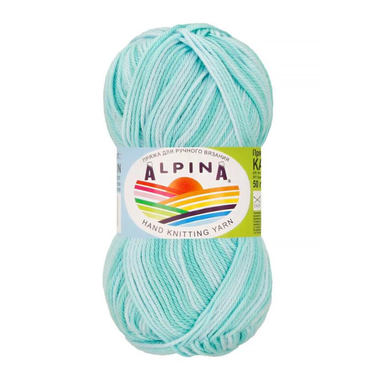 Пряжа для вязания ALPINA «KATRIN» (№4019) Св.голубой-св.бирюзовый-голубой