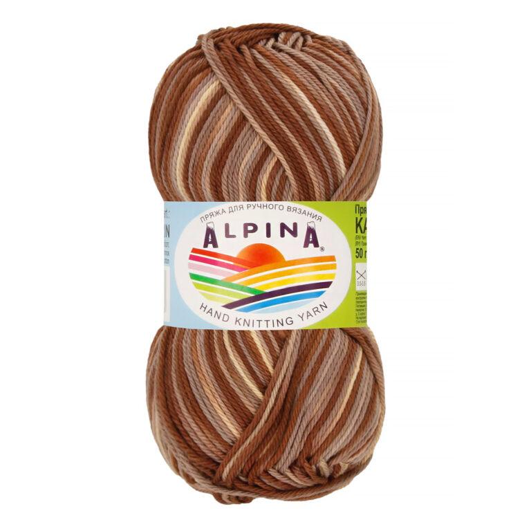 Пряжа для вязания ALPINA «KATRIN» (№9022) Серый-коричневый-бежевый