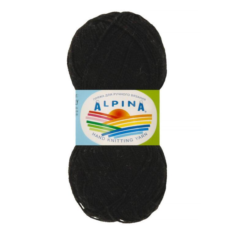 Пряжа для вязания ALPINA «HOLLY» (№002) Черный
