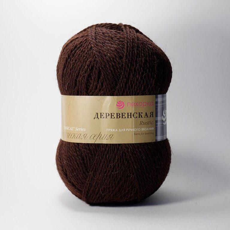Пряжа для вязания ПЕХОРКА «ДЕРЕВЕНСКАЯ» (№17) Шоколад